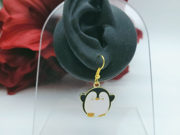 Pinguin Ohrringe goldfarben